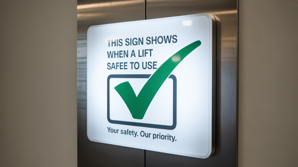 this sign shows when a lift is safe to use