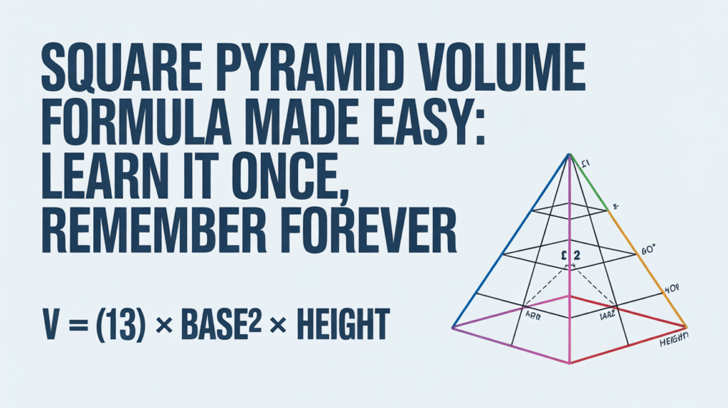square pyramid volume formula